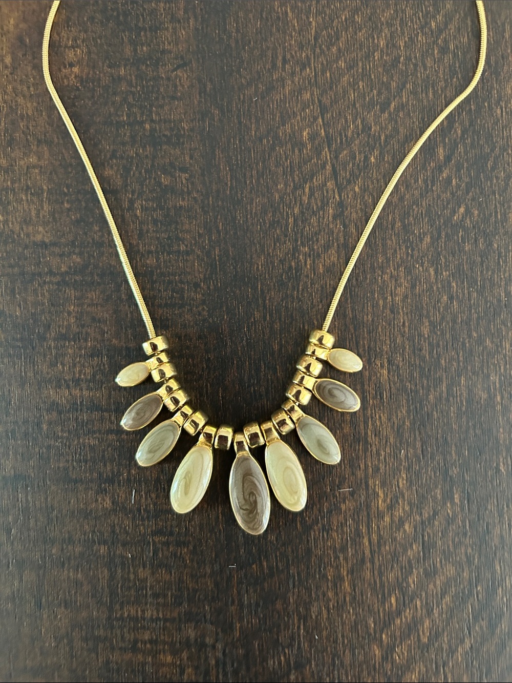 Gold-Tone Drop Pendant Necklace - Elegant Women’s Jewelry - Picture 2 of 3